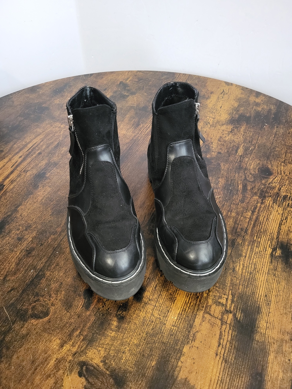 La Moda Goth Platform Heel Black Boots Size 7
